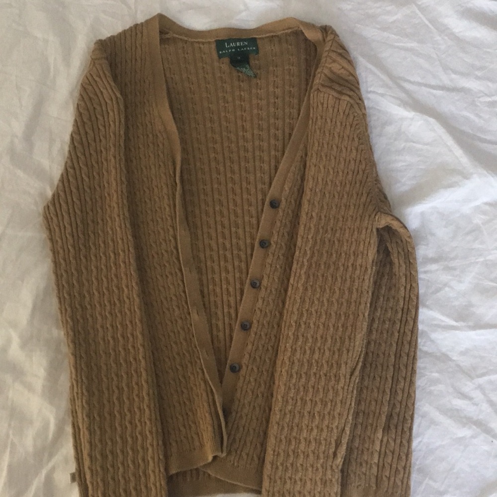 Ralph Lauren tan cardigan